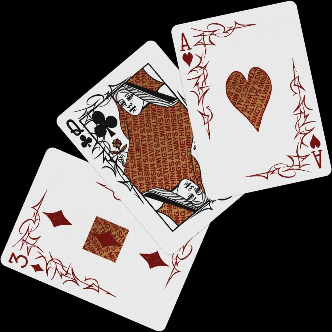 NY Slims Red/Gold Playing Cards by Missing - Image 3